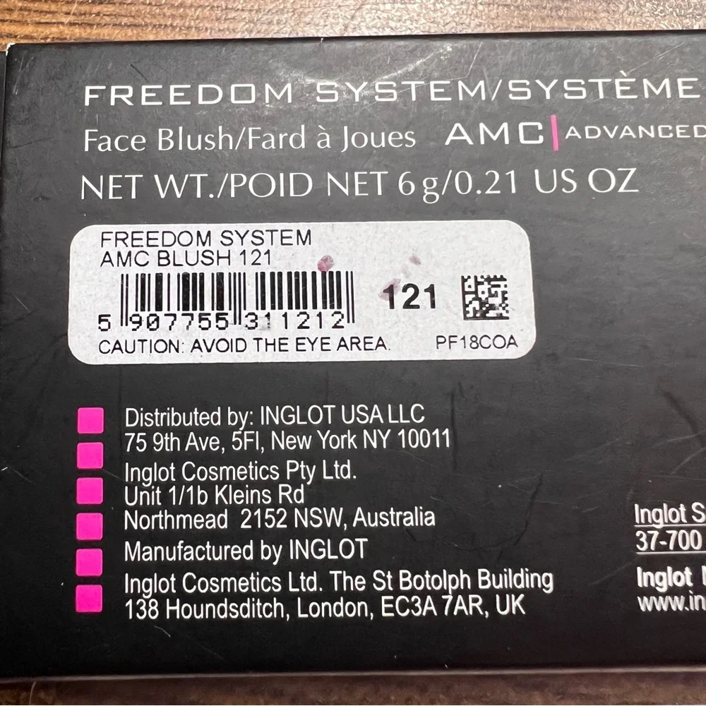 Inglot Freedom System AMC Face Blush #121